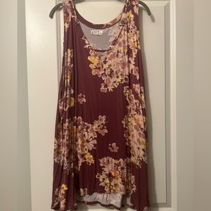 EUC MAURICES PLUS SIZE 3 TANK WITH NECK DETAIL BEAUTIFUL FLORAL